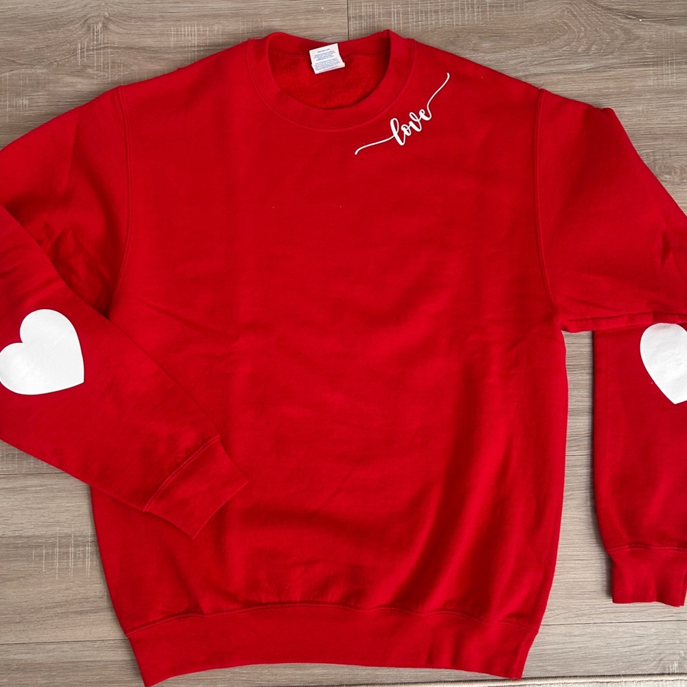 Red Love Sweater with Heart Accents